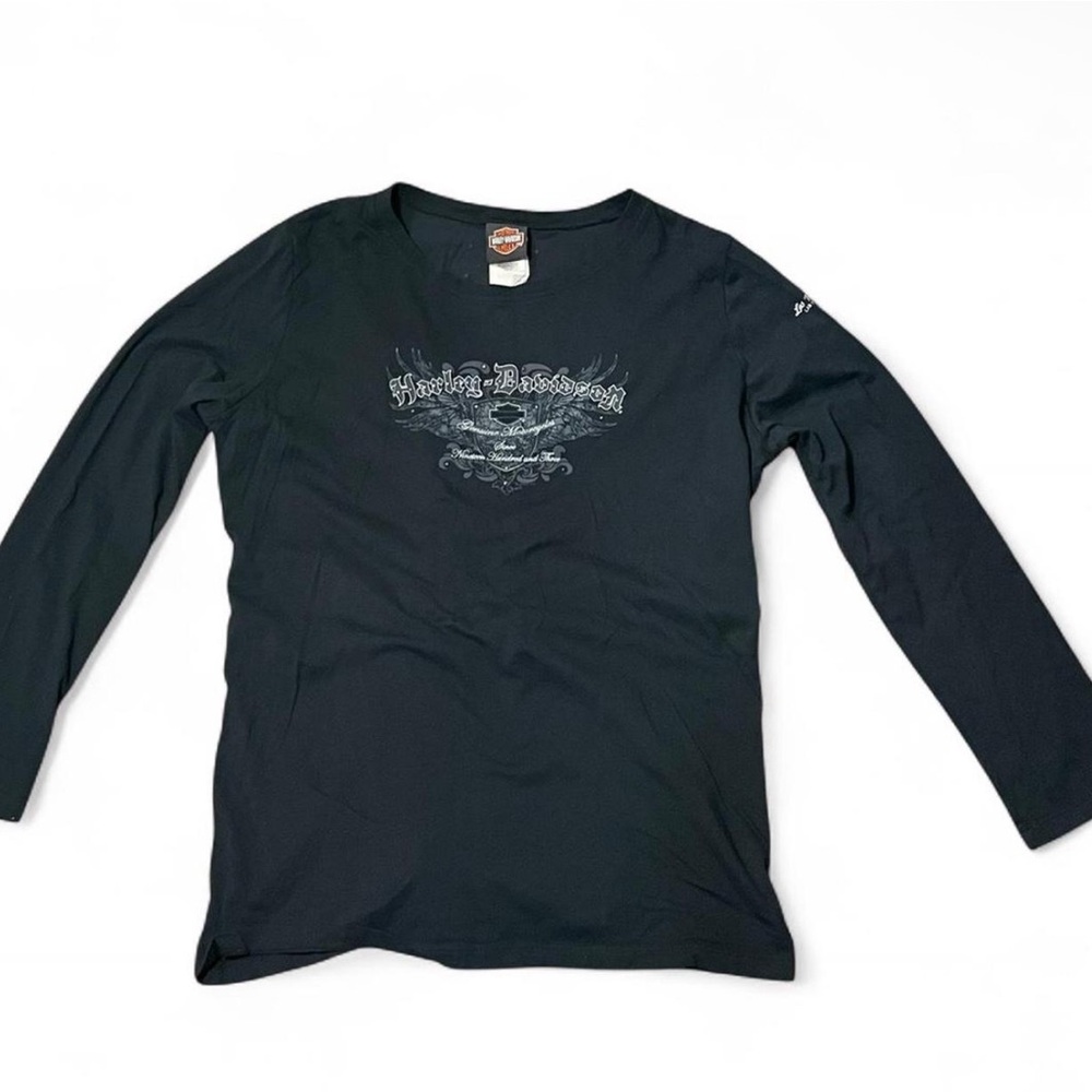 Women’s Harley Davidson Black Long Sleeve Top Lace Up Back Detail Size: 1X
